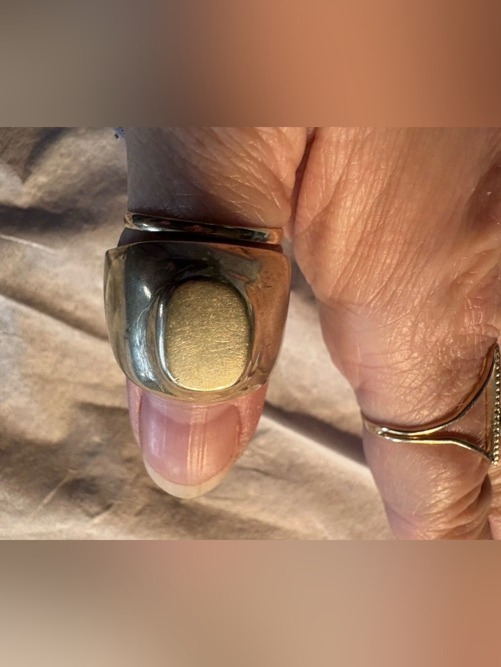 Vintage Solid 18k Yellow Gold Mens Size 11 Huge Signet Band Ring 15.26 Grams